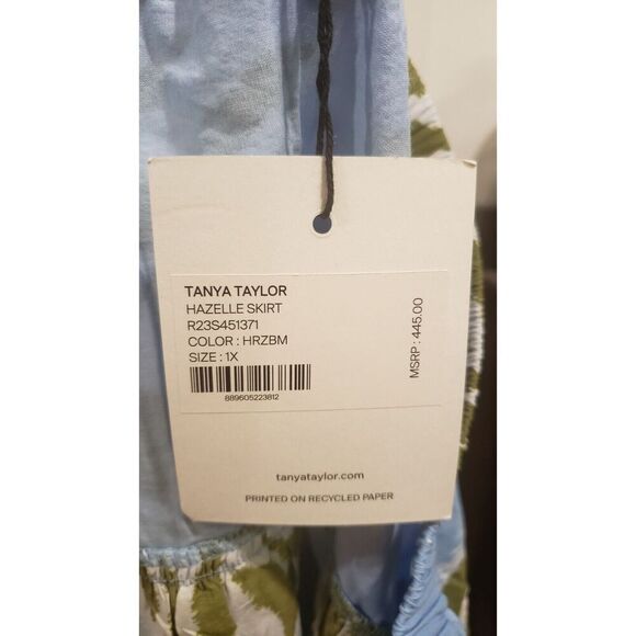 Tanya Taylor Hazelle Tropical Print Lightweight‎ Cotton Midi Skirt Size 1XL NWT - Picture 11 of 12